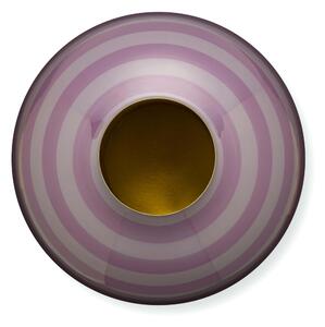 Pip Studio kovová váza kulatá s pruhy, lila, 32 cm