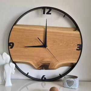 Dřevěné hodiny - Dubové hodiny s čísly 45cm (4516)
