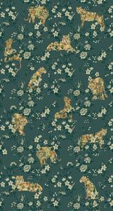 Zelená vliesová obrazová tapeta na zeď, šelmy, květiny, 333553, Festival, Eijffinger