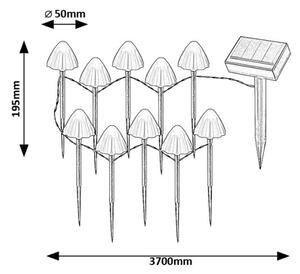 Rabalux 77007 - LED Solární svítidlo SKADAR 10xLED/0,2W/1,2V IP44