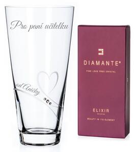 Dekorant Kónická váza pro paní učitelku zdobená Swarovski kamínky Romance 25 cm