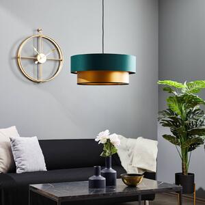 Závěsná lampa Dorina, zelená/zlatá Ø 50 cm