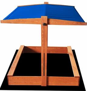 Sun Active Dřevěné pískoviště se stříškou Slim, modré - 120 cm