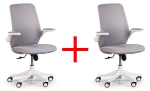 Kancelářská židle se síťovaným opěrákem BUTTERFLY 1+1 ZDARMA, šedá