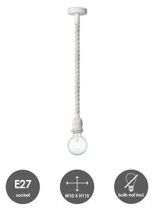 Lustr na lanku LEONARDO ROPE 1xE27/10W/230V bílá