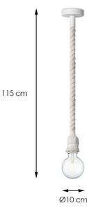 Lustr na lanku LEONARDO ROPE 1xE27/10W/230V bílá