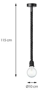 Lustr na lanku LEONARDO ROPE 1xE27/10W/230V černá