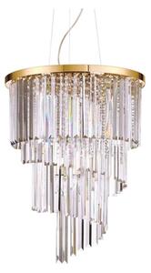Ideal Lux - Křišťálový lustr na lanku CARLTON 12xE14/40W/230V pr. 50 cm zlatá