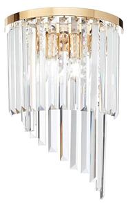 Ideal Lux - Křišťálové nástěnné svítidlo CARLTON 3xE14/40W/230V zlatá