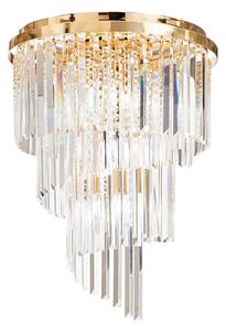 Ideal Lux - Křišťálový přisazený lustr CARLTON 12xE14/40W/230V pr. 50 cm zlatá