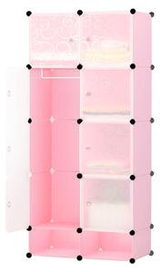 Plastová skládací skříň - růžová