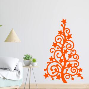 Živá Zeď Samolepka Vánoční strom hvězda Barva: černá