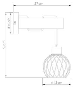 Globo 15534W - Nástěnná lampa PAULO 1xE27/15W/230V