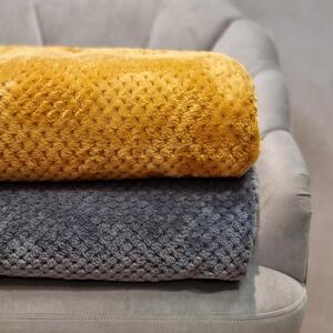 Mikrovláknová deka s jemným vzorem NOA mustard/hořčicová 150x200 cm Homla