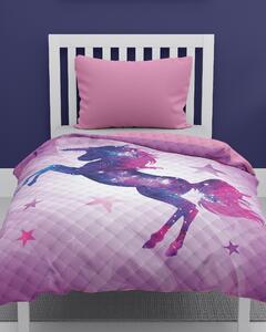 Luxusní přehoz na postel 170x210 cm - Jednorožec růžová