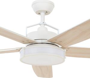 Stropní ventilátor Beacon se světlem Louisville, bílý, tichý