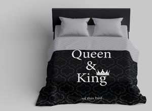 Luxusní přehoz na postel 220x240 cm - Queen and King černá