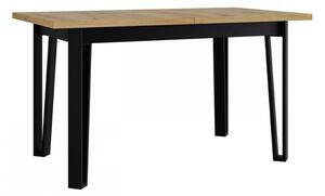 Rozkládací jídelní stůl Elarna 80 x 140 180 III (dub artisan + černá) (pro 4-8 osob)