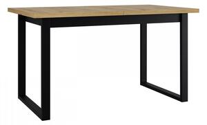 Rozkládací jídelní stůl Elarna 80 x 140 180 III (dub artisan + černá) (pro 4-8 osob)