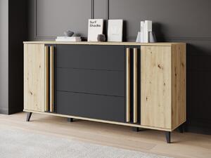 Komoda Kegalo 150, Barva: dub artisan / grafit černý + dub artisan 5903211434822