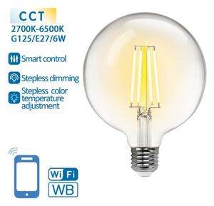LED Stmívatelná žárovka FILAMENT G125 E27/6W/230V 2700-6500K Wi-Fi - Aigostar