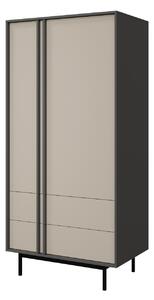 Šatní skříň Wektus 2D2S WK01, Barva: antracit / světle béžová 5903211424816