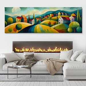 Obraz na plátně - Vesnička Alermo se probouzí FeelHappy.cz Velikost obrazu: 150 x 50 cm