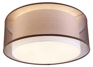 Moderní stropní svítidlo hnědé s bílým 50 cm 3-světlo - Drum Duo