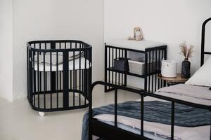 Monbaby nábytek Waldin Rostoucí dětská postýlka pro miminko 7v1 s matrací Barva: Černá