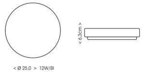Ecolite W3090-12W/BI-LED Koupelnové stropní svítidlo LIRA LED/12W/230V IP44 bílá