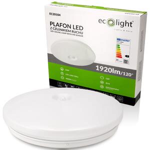 ECOLIGHT LED stropní svítidlo 24W IP44 PIR neutrální bílá