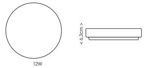 Ecolite W3090-12W - LED Koupelnové stropní svítidlo LIRA LED/12W/230V IP44