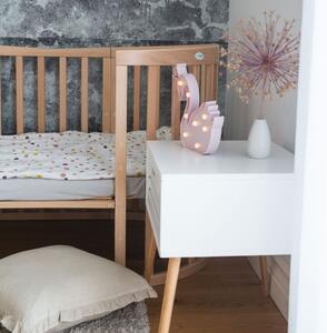 Monbaby nábytek Waldin Rostoucí oválná dětská postýlka pro miminko 7v1 s matrací Barva: Bílá