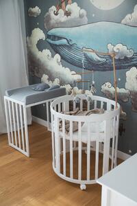 Monbaby nábytek Waldin Rostoucí oválná dětská postýlka pro miminko 7v1 s matrací Barva: Přírodní