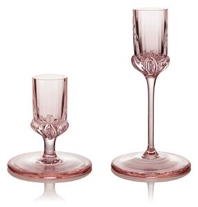 Skloglass Svícny 7cm a 13cm SAKURA Růžová Barva: Růžová, Kusy: 2ks