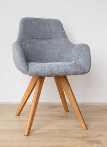 Židle Trivali čalouněná, dubové nohy, barva šedá