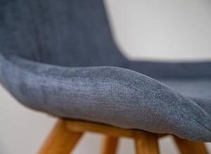 Židle Feretti čalouněná, dubové nohy, barva šedá