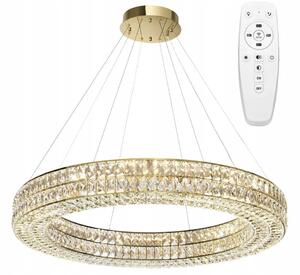 Závěsné svítidlo lustr Toolight elegantní kulatý do obývacího pokoje zlatý LED dálkový ovladač