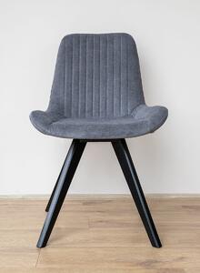 Židle Feretti čalouněná, černé nohy, barva šedá
