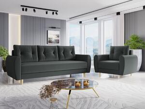 Sedací souprava 3+1 Keklat (šedá) (s úl. prostorem)