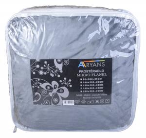 Aaryans Prostěradlo mikroplyš /mikroflanel světle šedé Rozměry: 90 x 200 cm