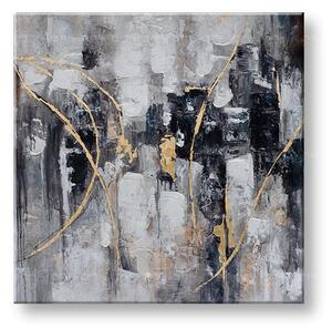 Malovaný obraz na stěnu ABSTRAKT 1 díl 80x80 cm - 80×80 cm / Klasický 2 cm