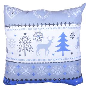 Vánoční polštářek Zima - modrý 40x40 cm