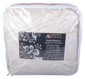 Aaryans prostěradlo mikroplyš /mikroflanel béžové Rozměry: 90 x 200 cm