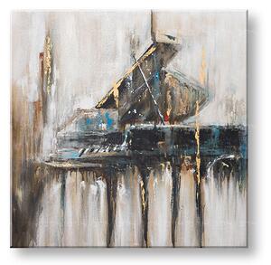 Malovaný obraz na stěnu ABSTRAKT 1 díl - 100x100 cm - 100×100 cm / Klasický 2 cm