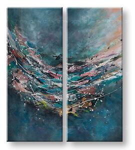 Malovaný obraz na stěnu ABSTRAKT 2-dílná - 100x120 cm - Premium 4 cm