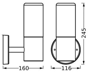 Ledvance - Venkovní nástěnné svítidlo FIGO CYLINDER 1xE27/20W/230V IP44