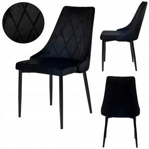 Ekspand | Židle Glamour LR-08 - černá - čalouněná - elegantní design - vysoký komfort sezení