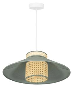 Duolla - Lustr na lanku RIO RATTAN 1xE27/15W/230V pr. 45 cm zelená/ratan