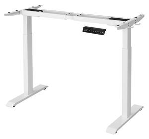 SONGMICS Dřevěný psací stůl nastavitelný - bílá - 107,5-175x69-115x60 cm